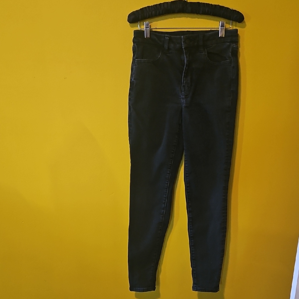 American Eagle Outfitters Women's Black-wash Skinny Jeans - approx. 28" inseam